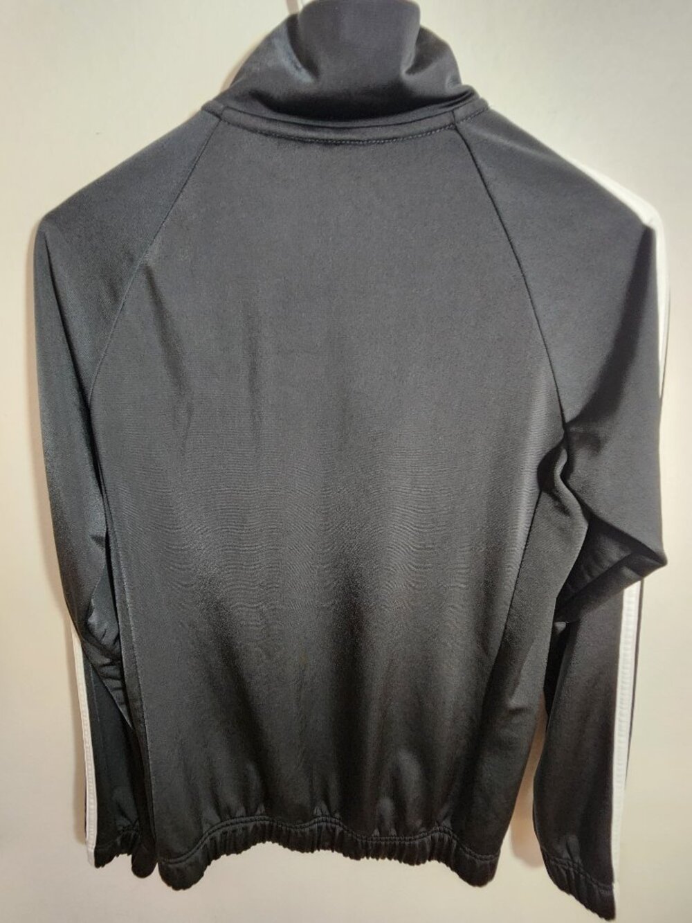 Adidas Women Black Jacket with white Stripe Accents & Zipper Size Small - Picture 3 of 10